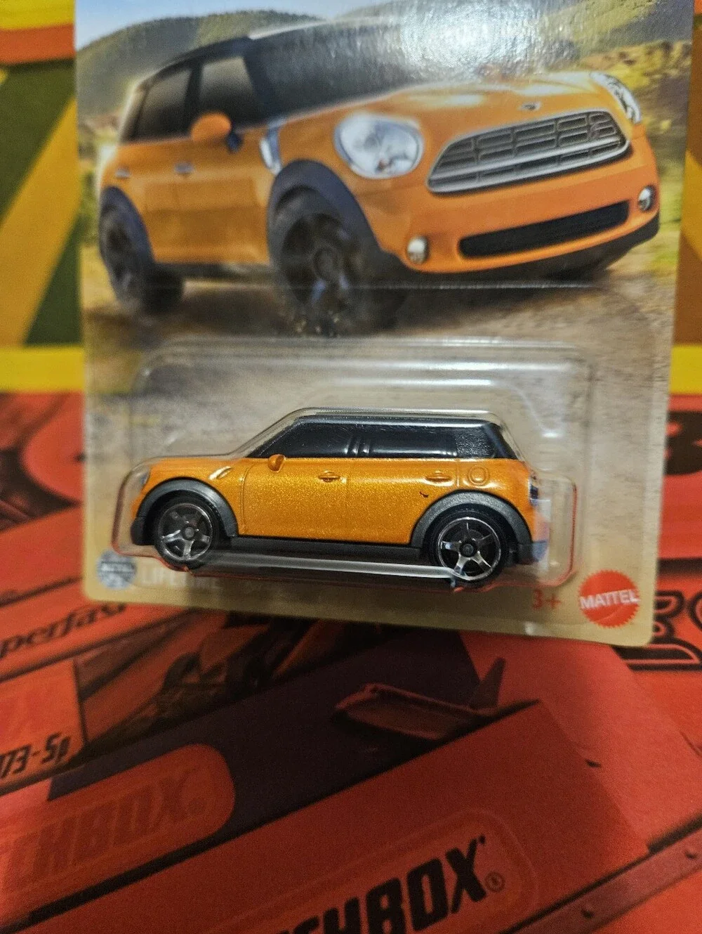 Matchbox Orange Mini 2011 Countryman Collector Car with Black Roof